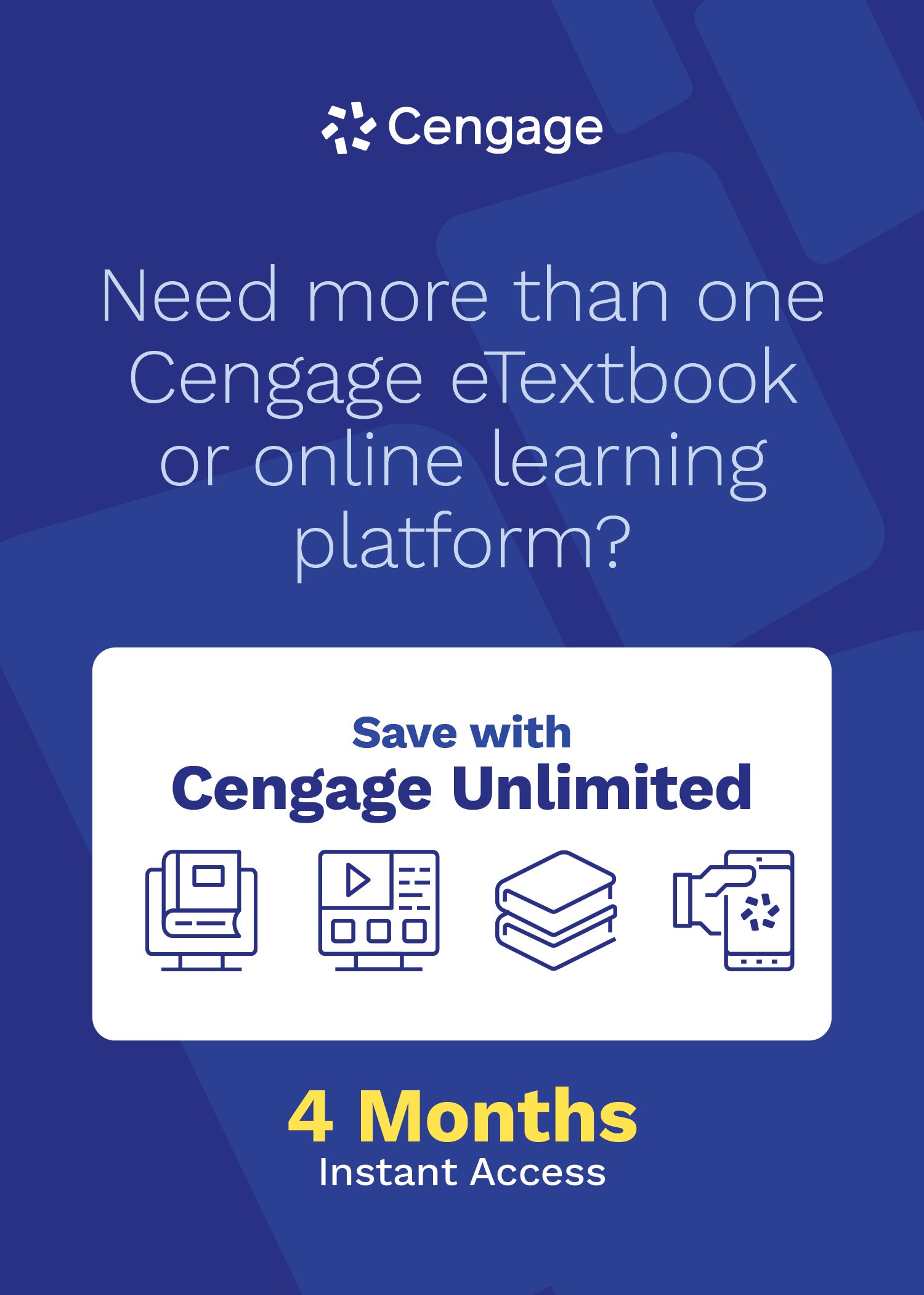 Cengage Unlimited subscription, 1 term (4 months) 1st edition 9780357700006 0357700007